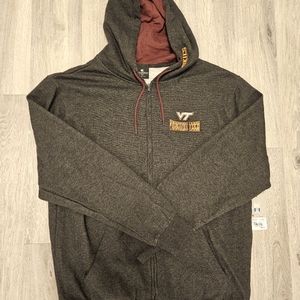 NWT Virginia Tech Hokies Zip Up Gray Hoodie Men's Size XL Colosseum
